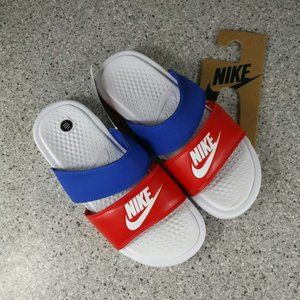 Nike Slides Benassi Duo Ultra Sandals Red Blue